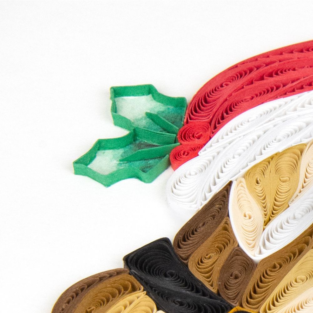 Dog with Santa Hat Quilled Greeting Card