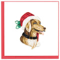 Dog with Santa Hat Quilled Greeting Card