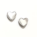 Sterling Silver and Mother of Pearl Heart Stud Earrings