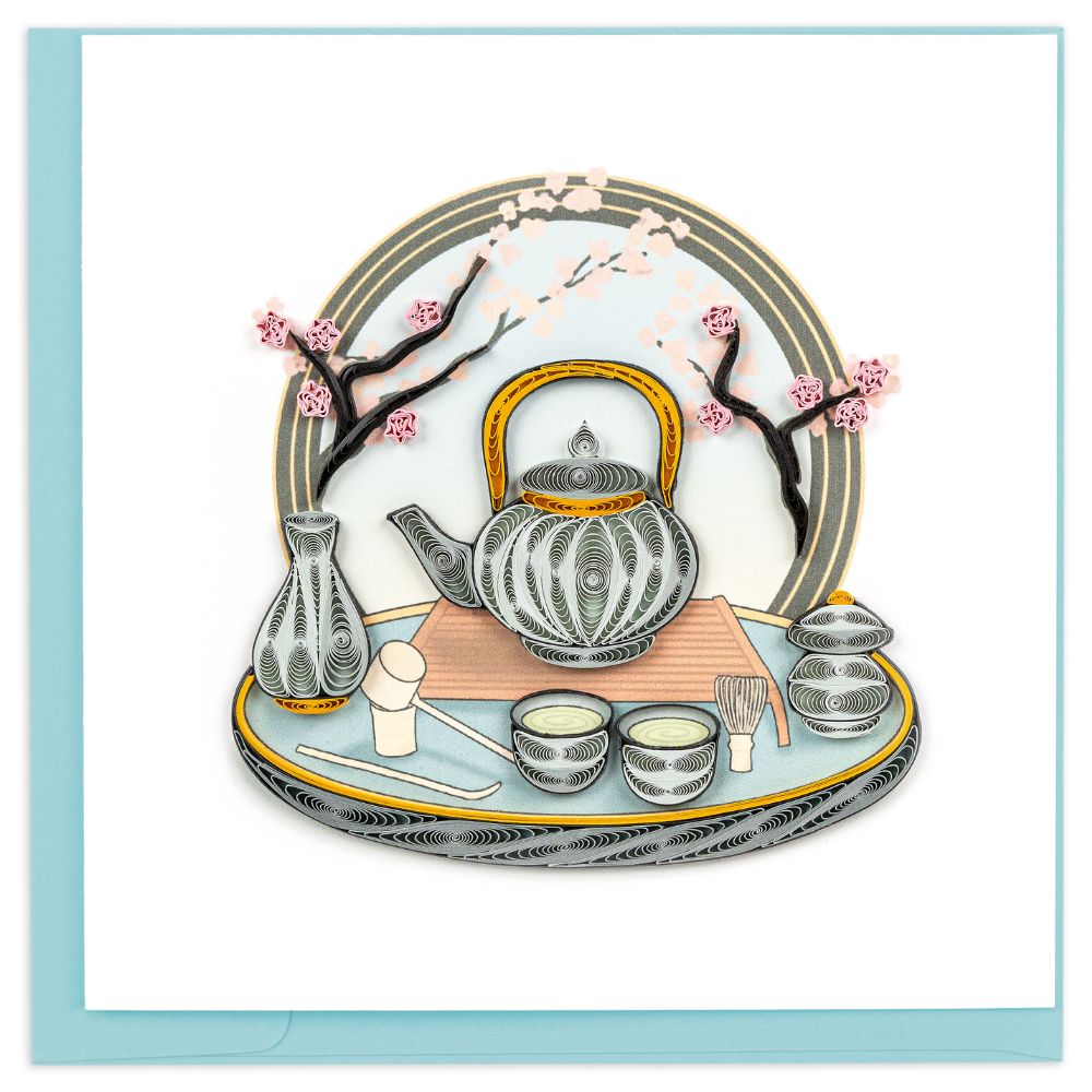 Japanese Tea Ceremony Quilled Greeting Card