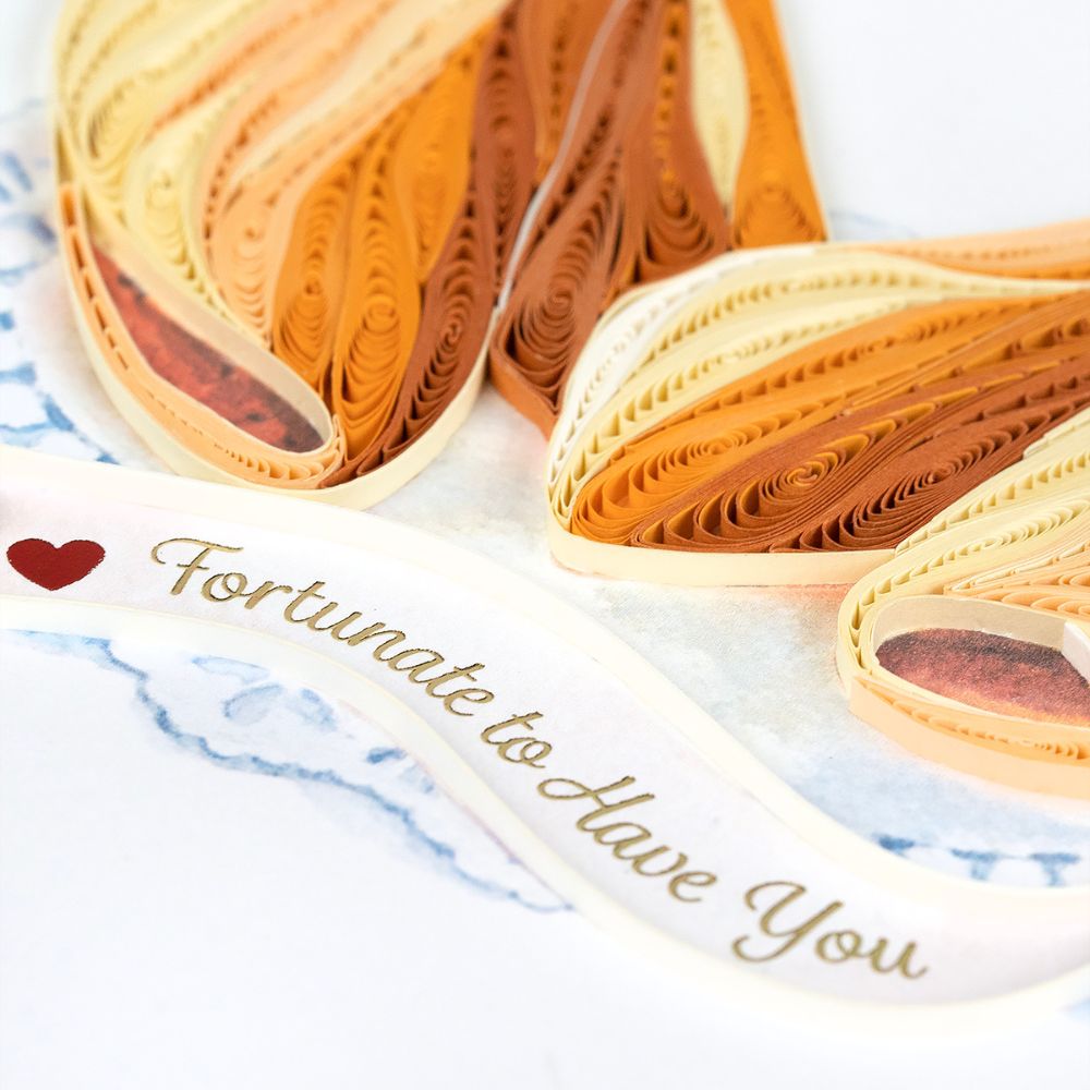 Love Fortune Cookies Quilled Greeting Card