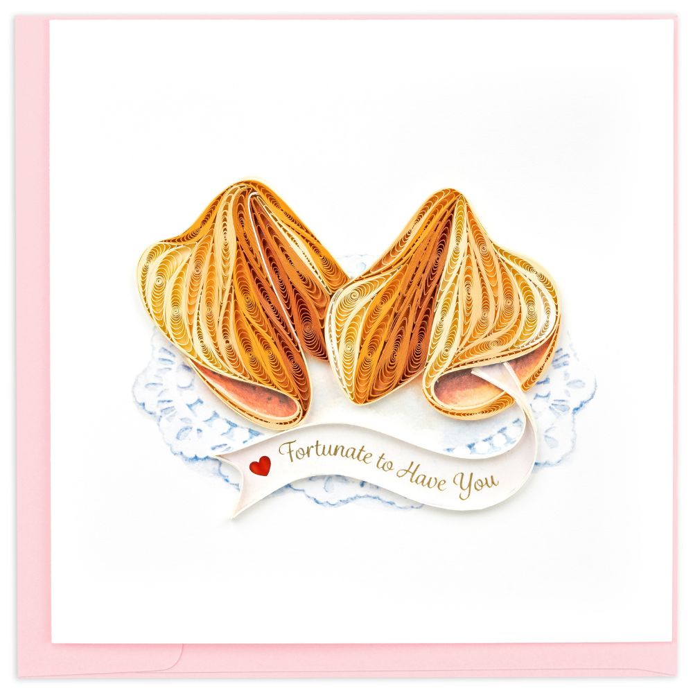 Love Fortune Cookies Quilled Greeting Card