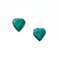Sterling Silver and Turquoise Heart Stud Earrings