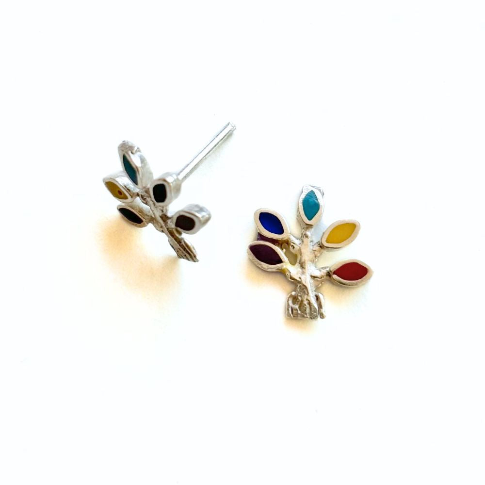 Sterling Silver Tree of Life Stud Earrings
