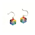 Sterling Silver and Stone Flower of Life Earrings