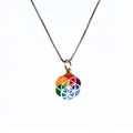 Sterling Silver and Stone Flower of Life Pendant Necklace