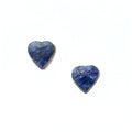 Sterling Silver and Lapis Lazuli Heart Stud Earrings