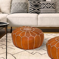 Moroccan Leather Pouf