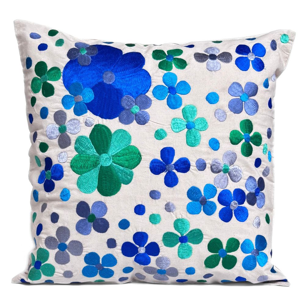 Moroccan Embroidered Floral Cushion Cover