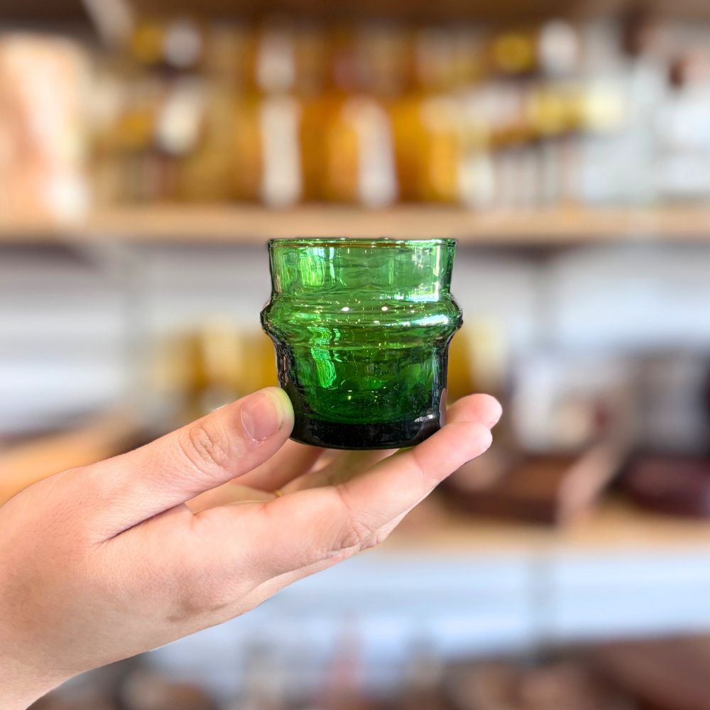 Moroccan Beldi Small Glass - Green