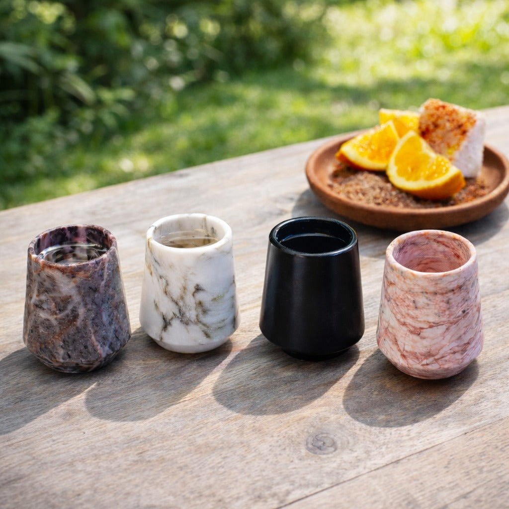 Marble Mezcal Shot Glasses Set