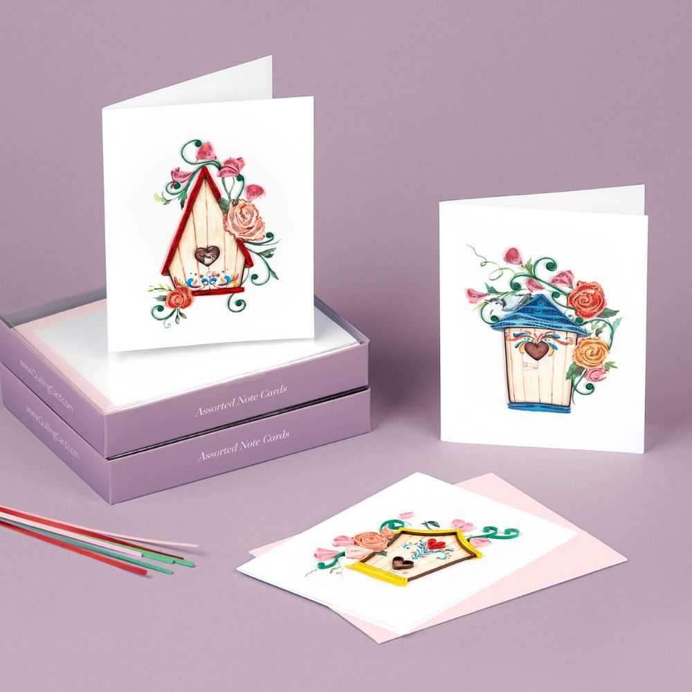 Quilled Birdhouses Note Card Box Set