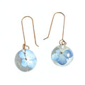 Resin Sphere Earrings with Hydrangea Flowers