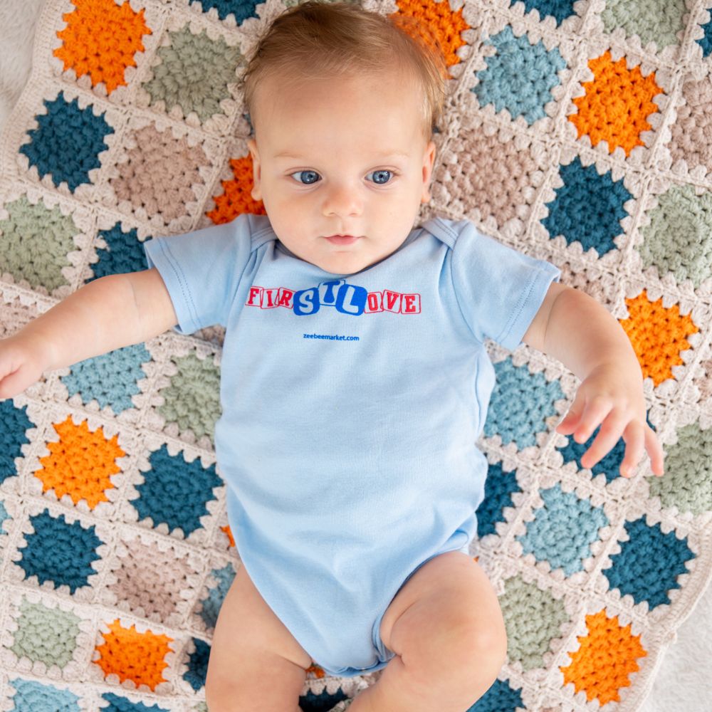 Organic Cotton Onesie FIRSTLOVE - Light Blue