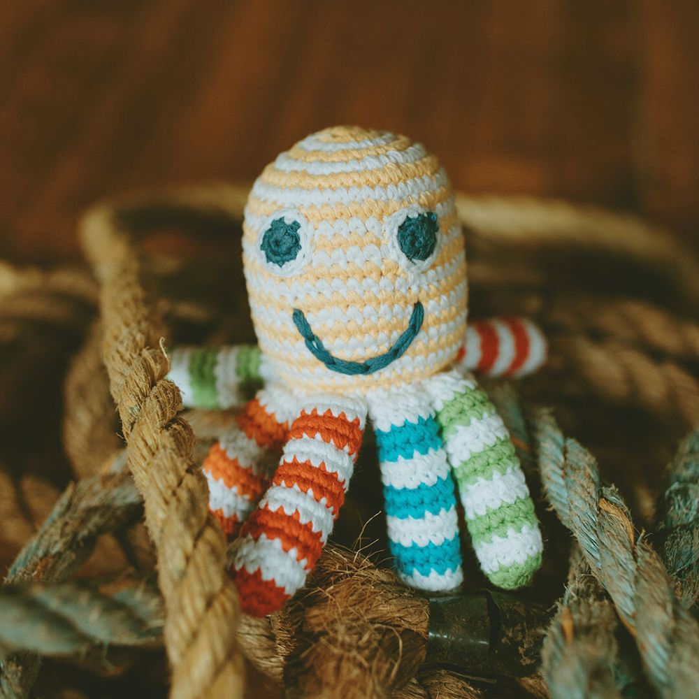 Pebble Octopus Rattle - Rainbow