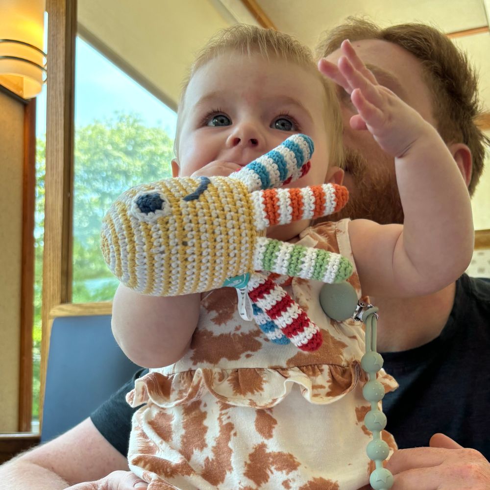 Pebble Octopus Rattle - Rainbow