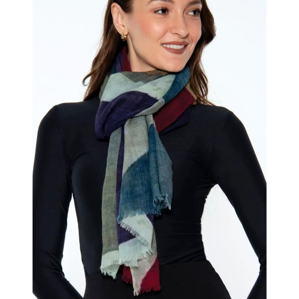 Reena Fine Wool Shawl - Abstract Multi