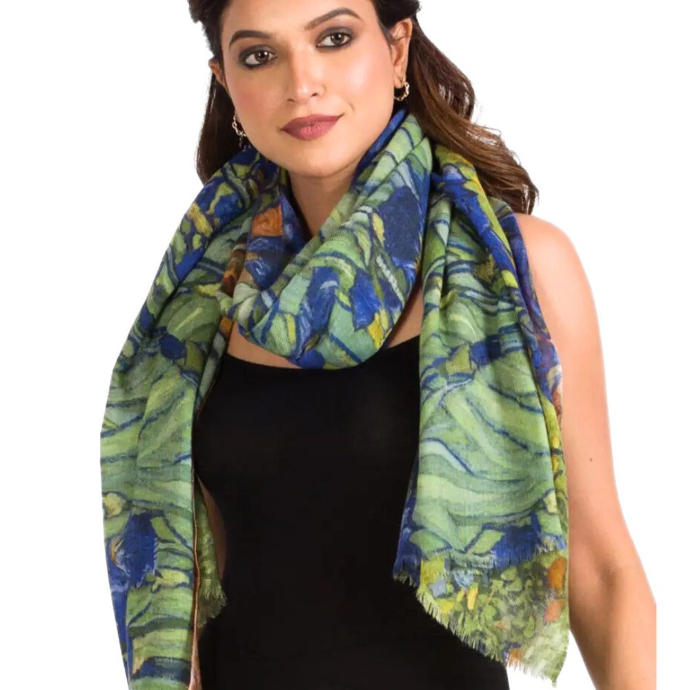 Reena Fine Wool Shawl - Irises