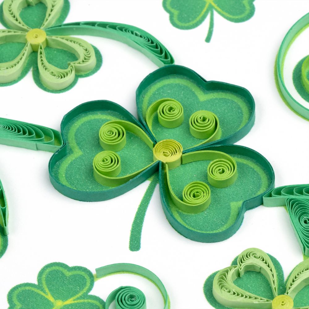 Shamrocks Quilled Greeting Card