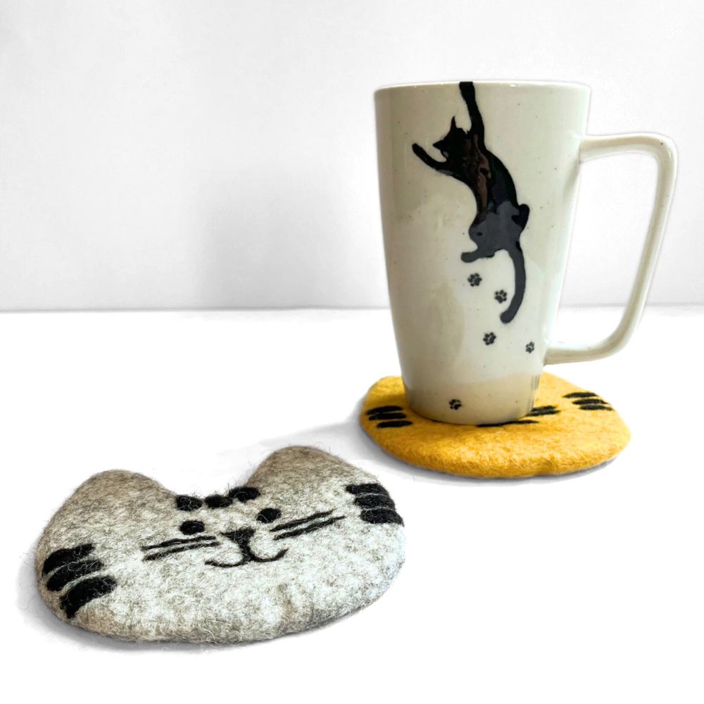 Felt Cat Coasters - Set of 4