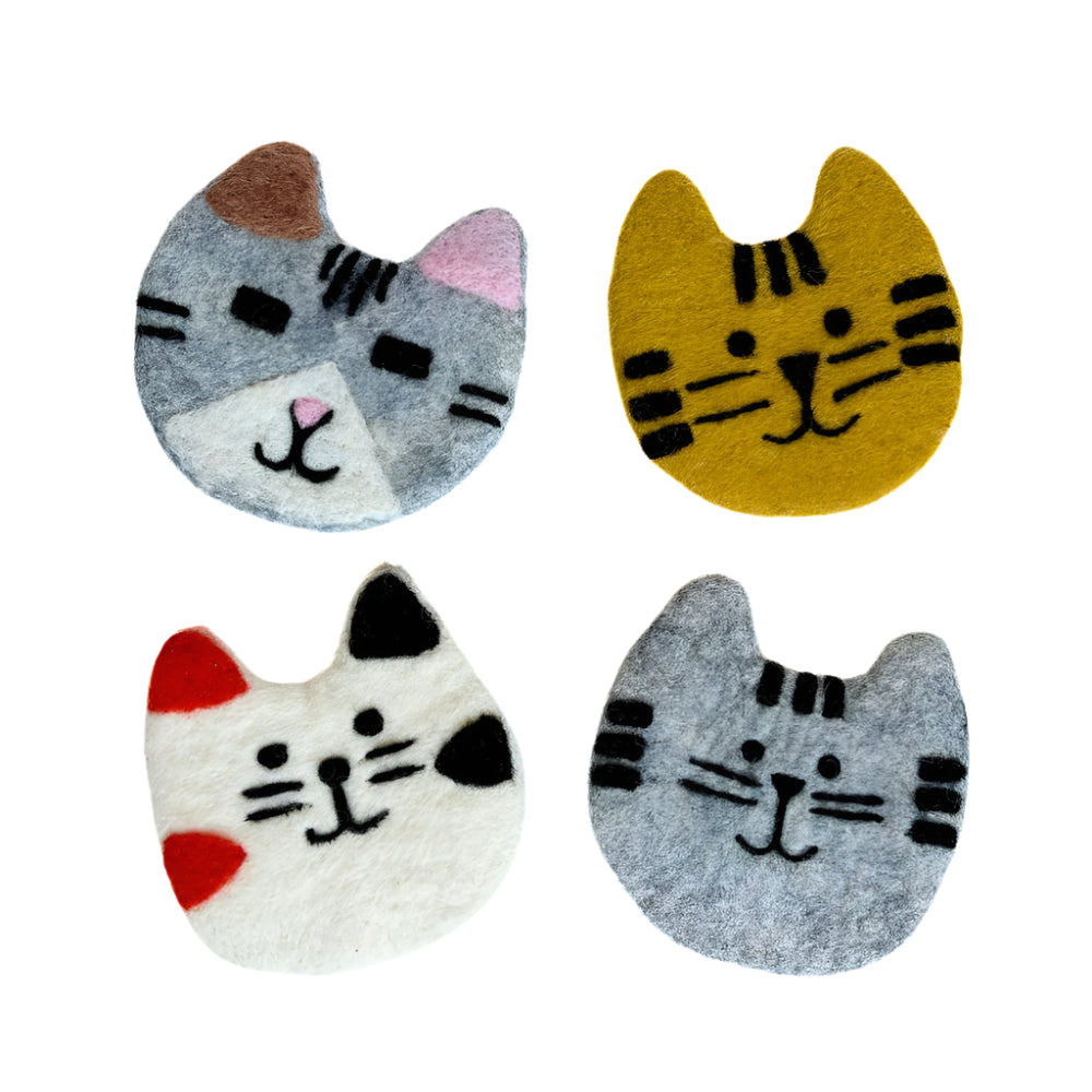Felt Cat Coasters - Set of 4