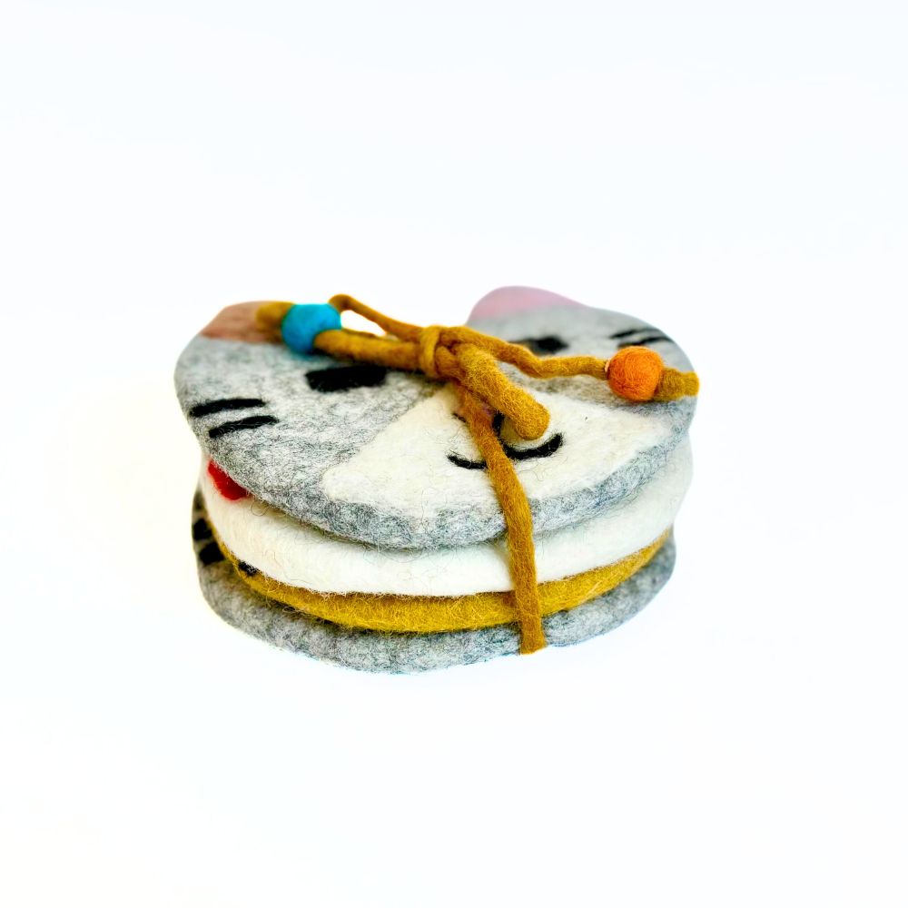 Felt Cat Coasters - Set of 4