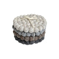 Felt Ball Coasters Gray Shades - Set of 4