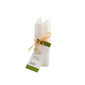 Small Shabbat White on White Candles - Set of 4
