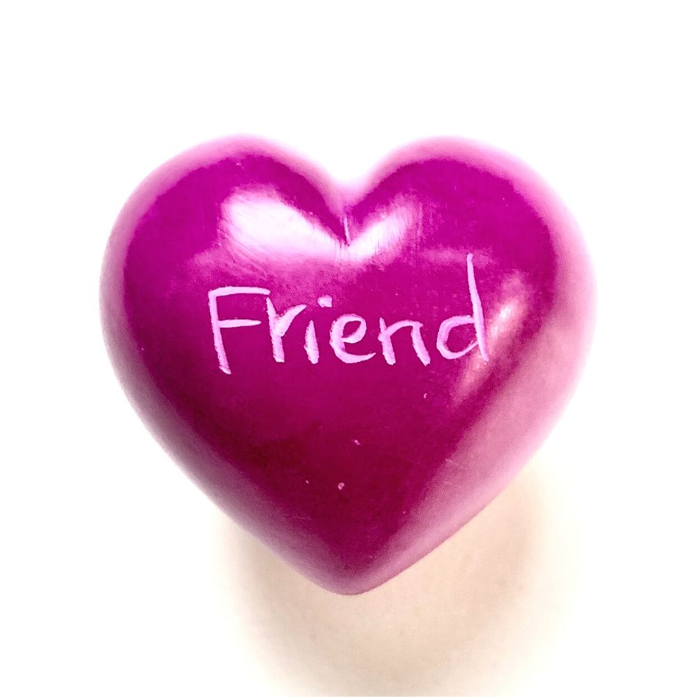 Small Word Soapstone Heart - Pink Collection