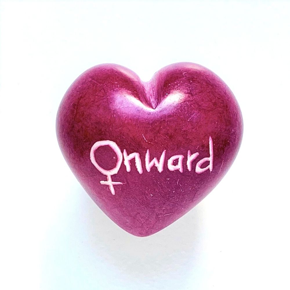 Small Word Soapstone Heart - Pink Collection