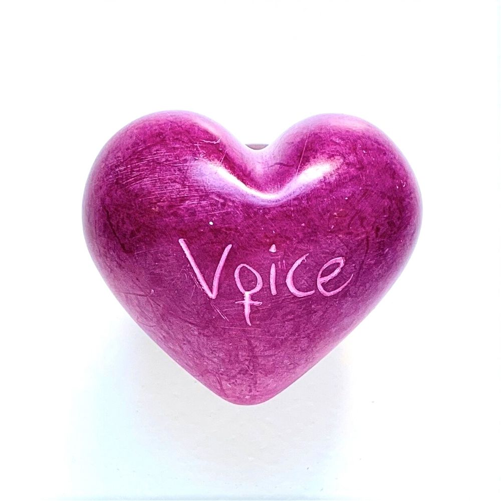 Small Word Soapstone Heart - Pink Collection