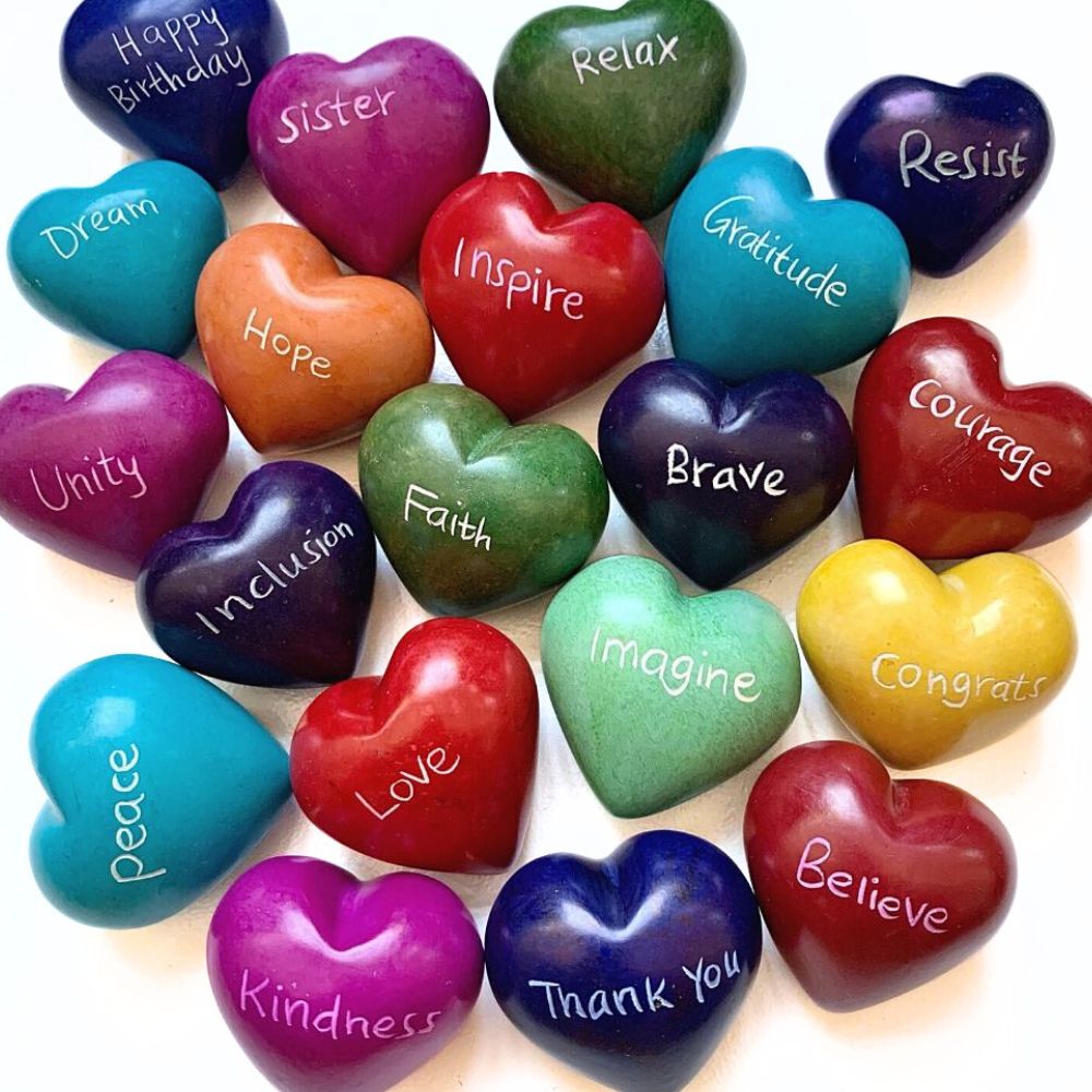 Small Word Soapstone Heart - Pick your Favorite